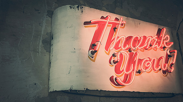 Thank you neon sign